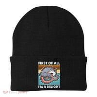 Funny First Of All Im A Delight Screaming Opossum Beanie thumb 0