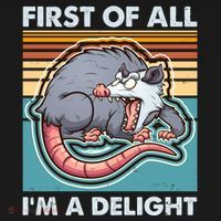 Funny First Of All Im A Delight Screaming Opossum Women's Hoodie thumb 2