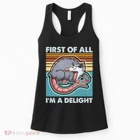 Funny First Of All Im A Delight Screaming Opossum Women's Tank Top thumb 0