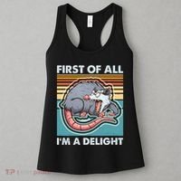 Funny First Of All Im A Delight Screaming Opossum Women's Tank Top thumb 3