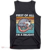 Funny First Of All Im A Delight Screaming Opossum Tank Top thumb 0
