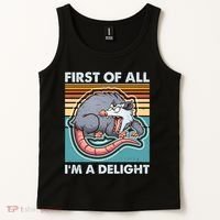 Funny First Of All Im A Delight Screaming Opossum Tank Top thumb 2