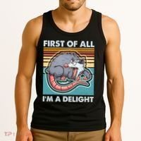 Funny First Of All Im A Delight Screaming Opossum Tank Top thumb 3