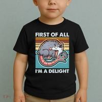 Funny First Of All Im A Delight Screaming Opossum Toddler T-Shirt thumb 2