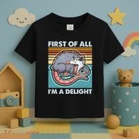 Funny First Of All Im A Delight Screaming Opossum Toddler T-Shirt thumb 3
