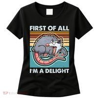 Funny First Of All Im A Delight Screaming Opossum Women's T-Shirt thumb 0