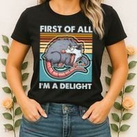 Funny First Of All Im A Delight Screaming Opossum Women's T-Shirt thumb 2