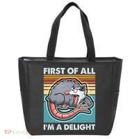 Funny First Of All Im A Delight Screaming Opossum Tote Bag thumb 0
