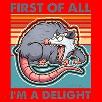 Funny First Of All Im A Delight Screaming Opossum Santa Hat thumb 1