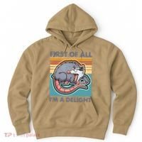 Funny First Of All Im A Delight Screaming Opossum Hoodie thumb 0