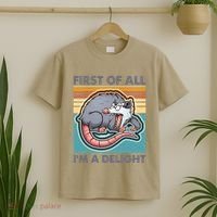 Funny First Of All Im A Delight Screaming Opossum T-Shirt thumb 2