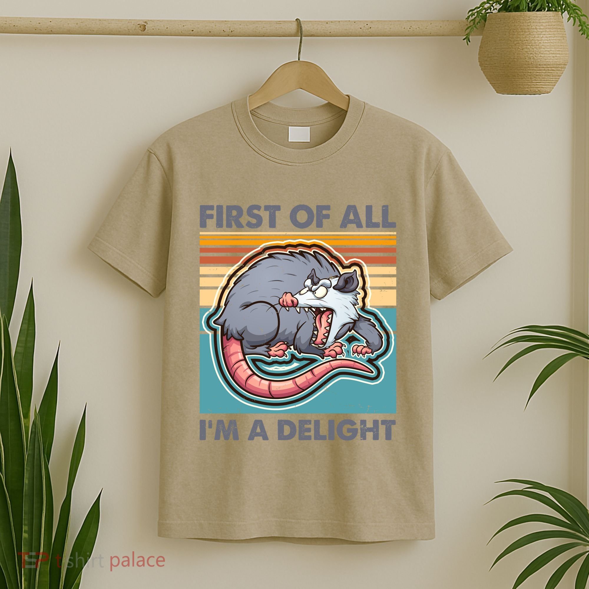 Funny First Of All Im A Delight Screaming Opossum T-Shirt