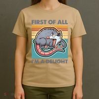 Funny First Of All Im A Delight Screaming Opossum T-Shirt thumb 4