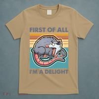 Funny First Of All Im A Delight Screaming Opossum T-Shirt thumb 5