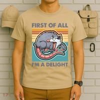 Funny First Of All Im A Delight Screaming Opossum T-Shirt thumb 6