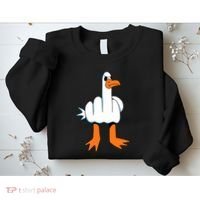 Funny Finger Of Disagree Swan Sweatshirt thumb 2