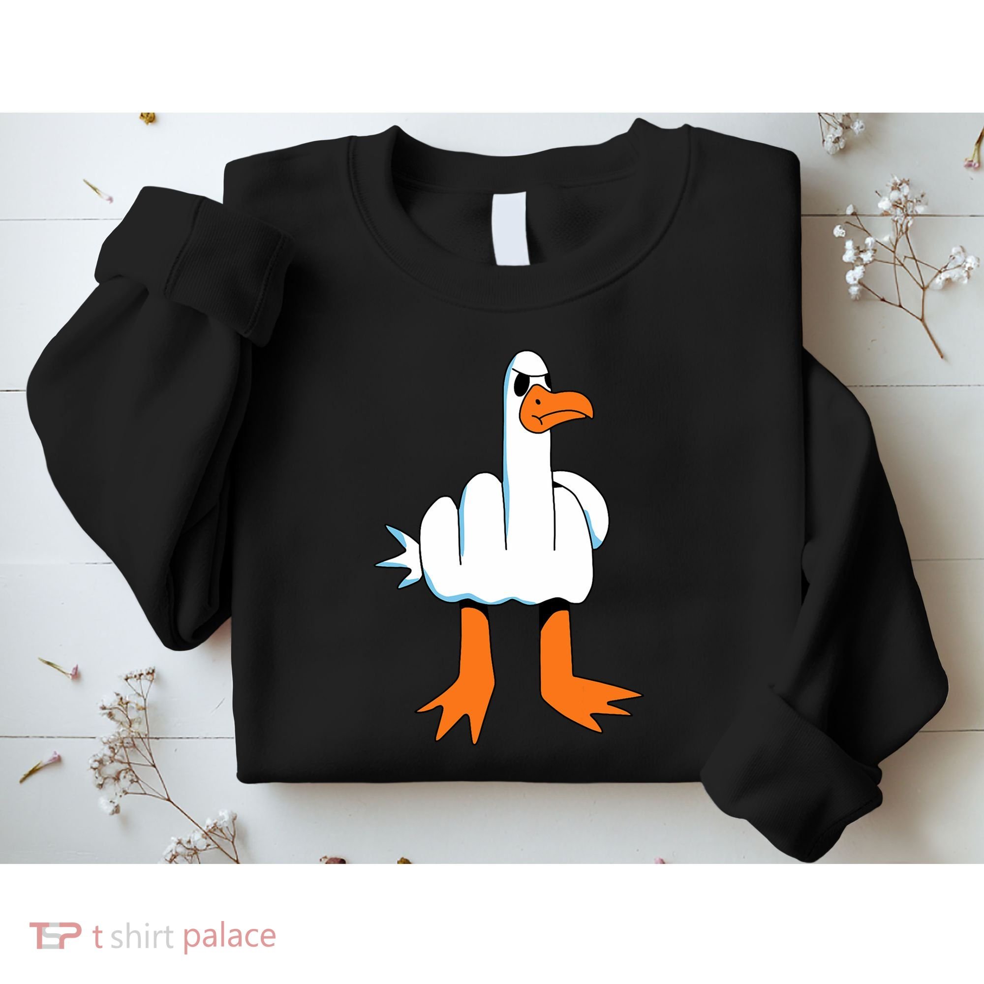 Funny Finger Of Disagree Swan Sweatshirt