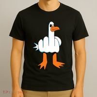 Funny Finger Of Disagree Swan T-Shirt thumb 3