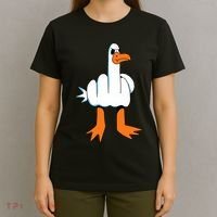 Funny Finger Of Disagree Swan T-Shirt thumb 4