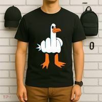 Funny Finger Of Disagree Swan T-Shirt thumb 6