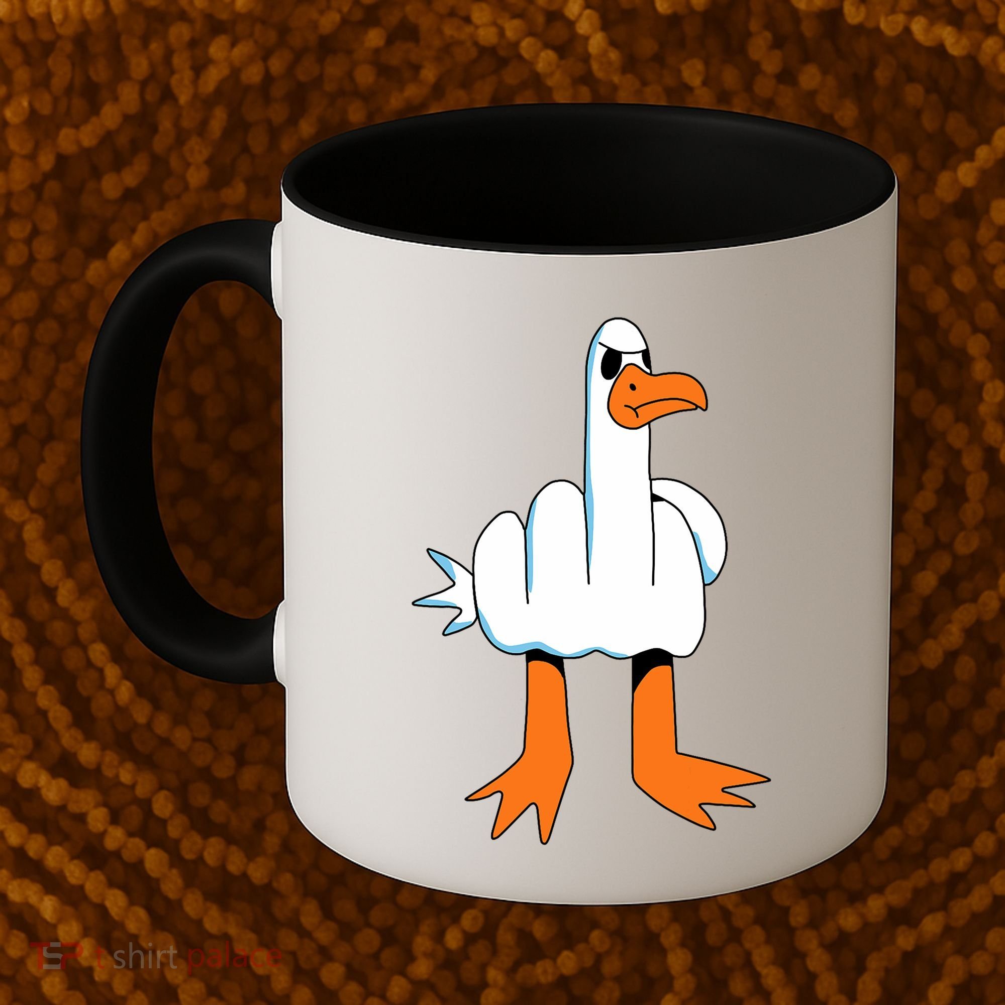 Funny Finger Of Disagree Swan Coffee Mug