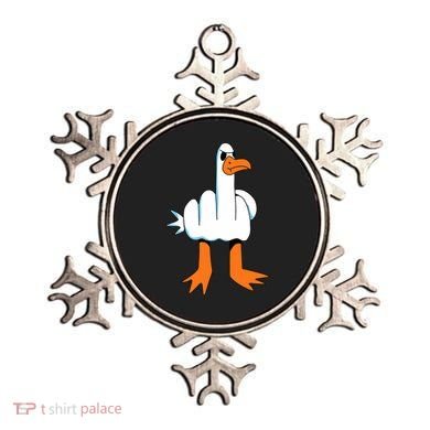 Funny Finger Of Disagree Swan Ornament