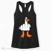 Funny Finger Of Disagree Swan Women's Tank Top thumb 0