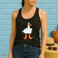 Funny Finger Of Disagree Swan Women's Tank Top thumb 2