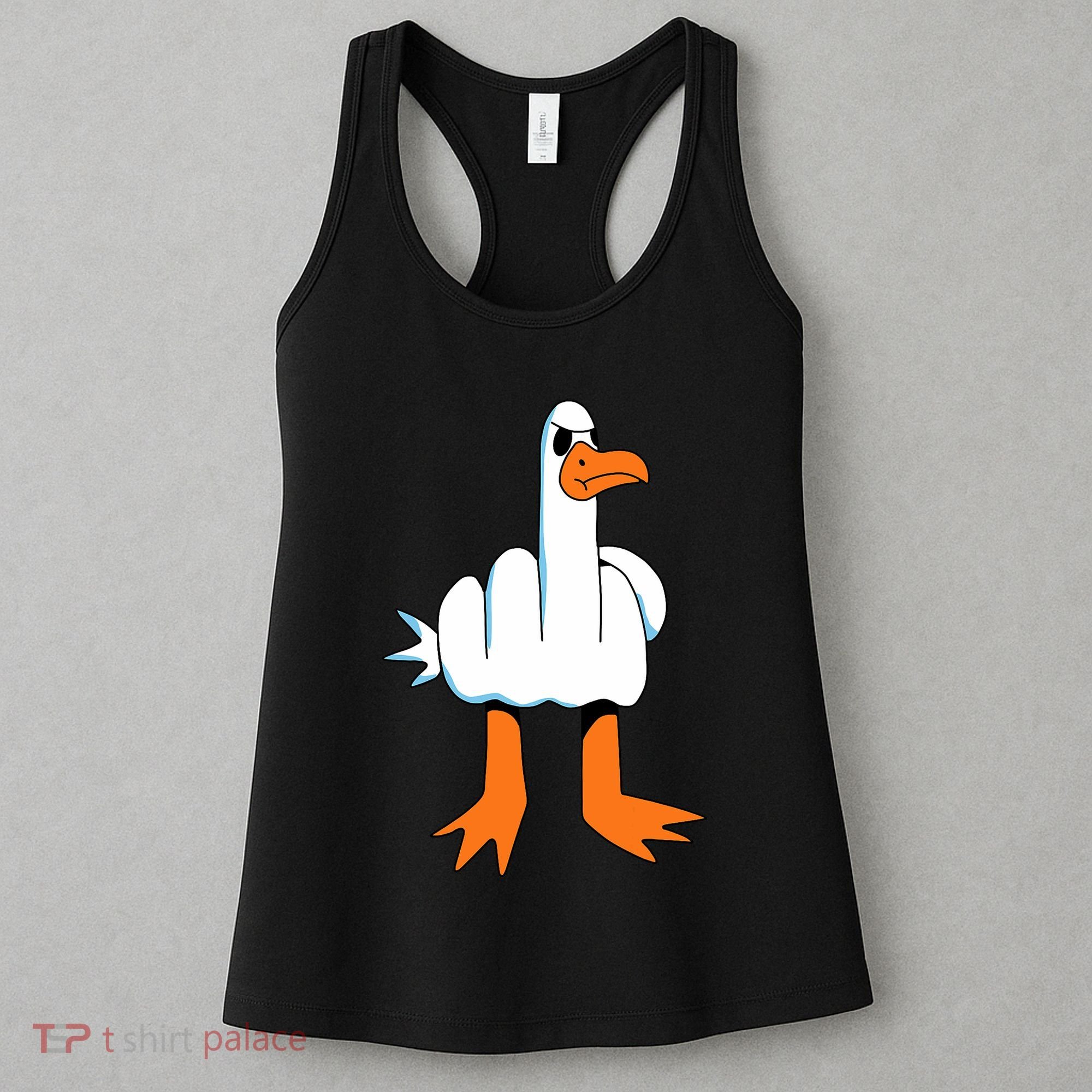 Funny Finger Of Disagree Swan Women's Tank Top
