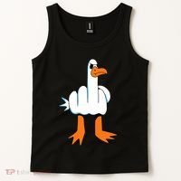 Funny Finger Of Disagree Swan Tank Top thumb 2