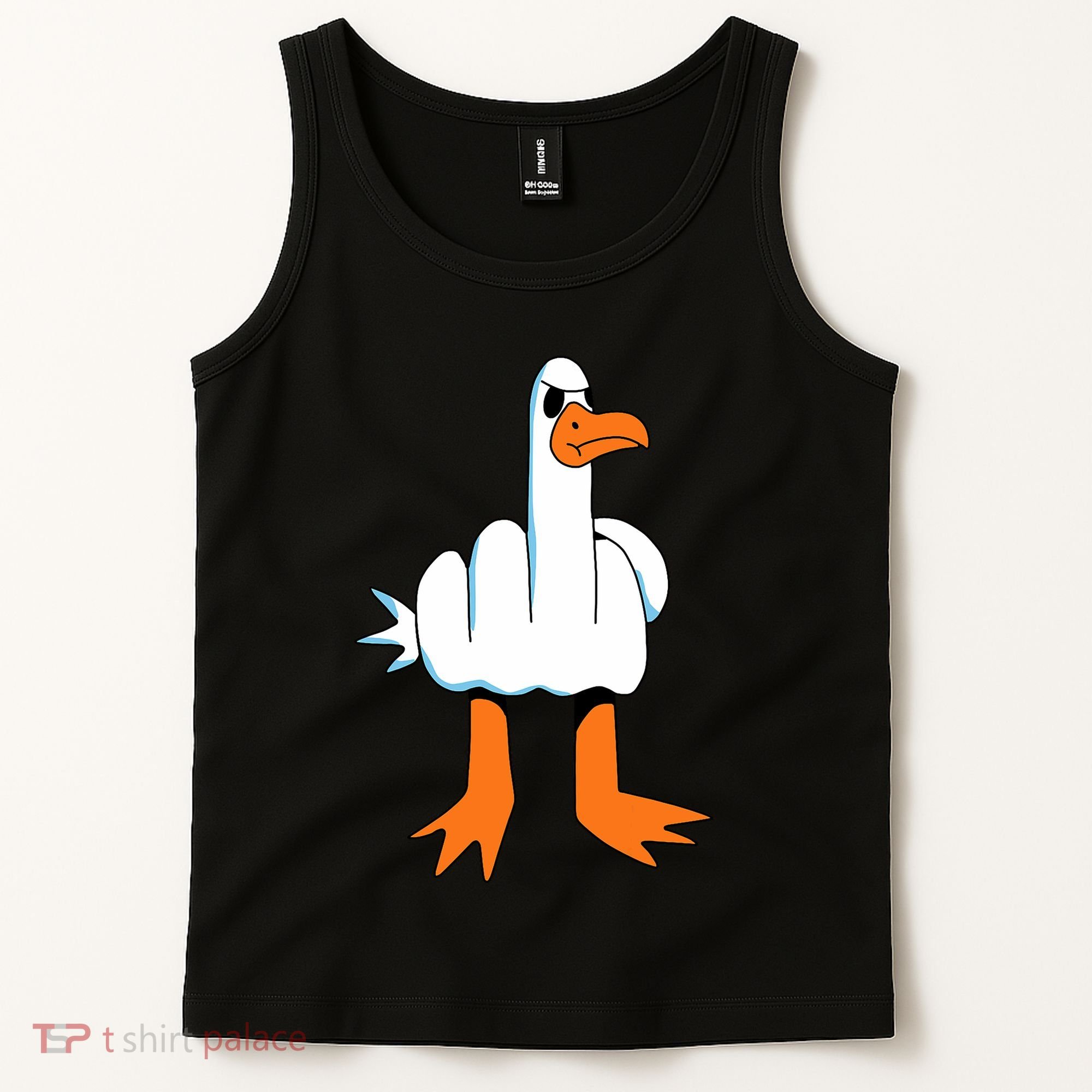 Funny Finger Of Disagree Swan Tank Top