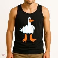 Funny Finger Of Disagree Swan Tank Top thumb 3