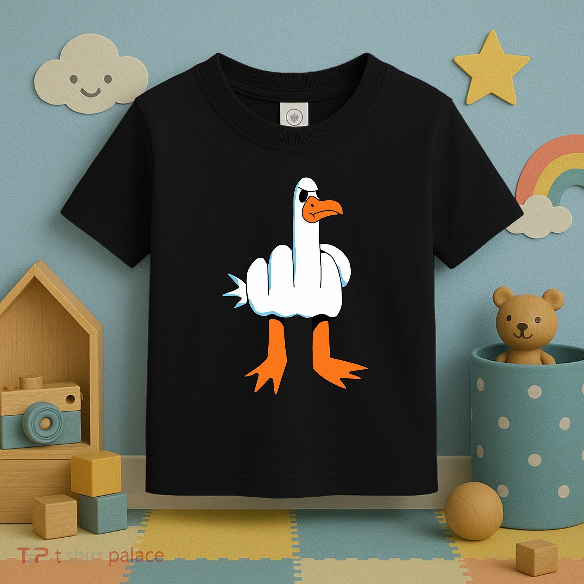Funny Finger Of Disagree Swan Toddler T-Shirt