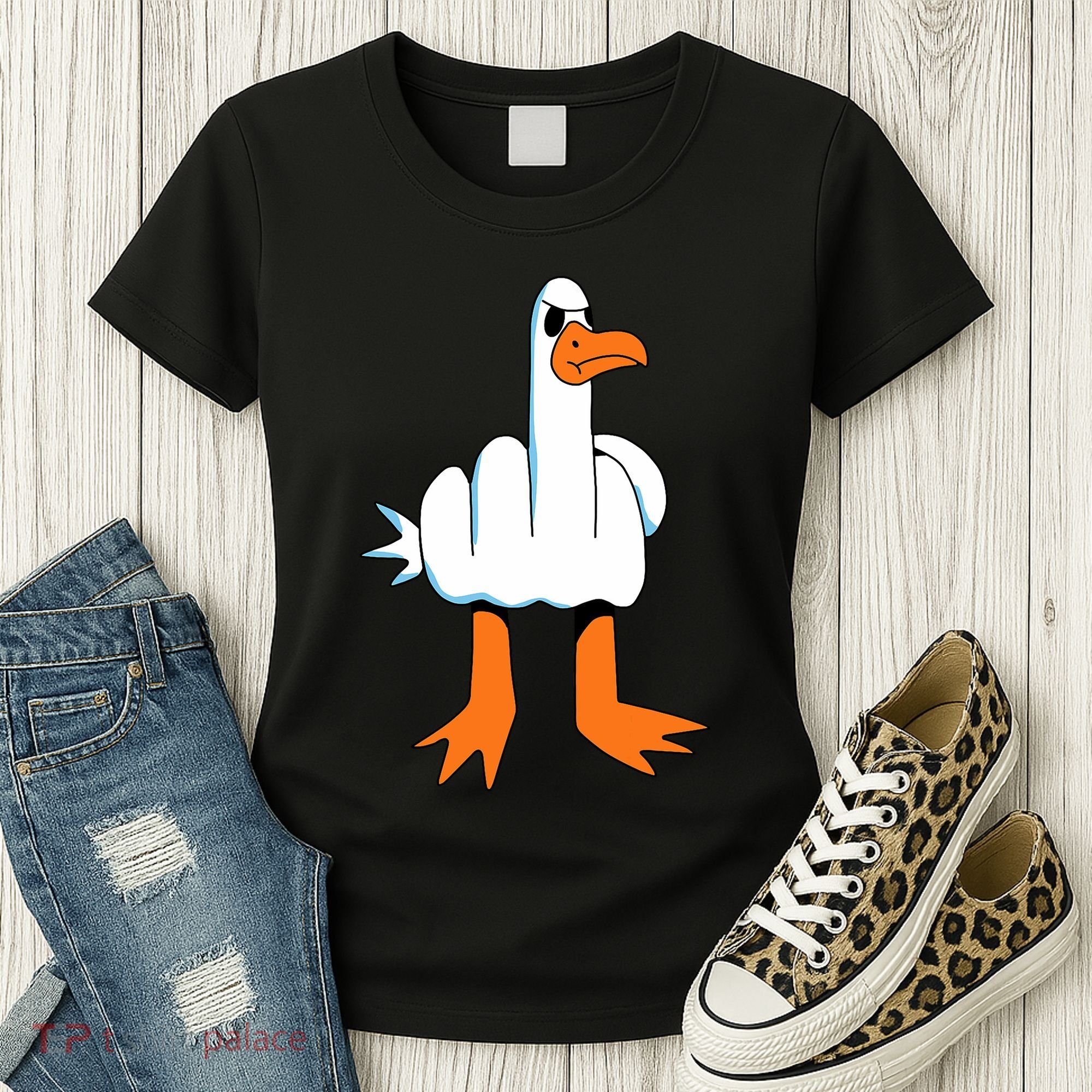 Funny Finger Of Disagree Swan Women's T-Shirt