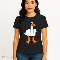 Funny Finger Of Disagree Swan Women's T-Shirt thumb 4