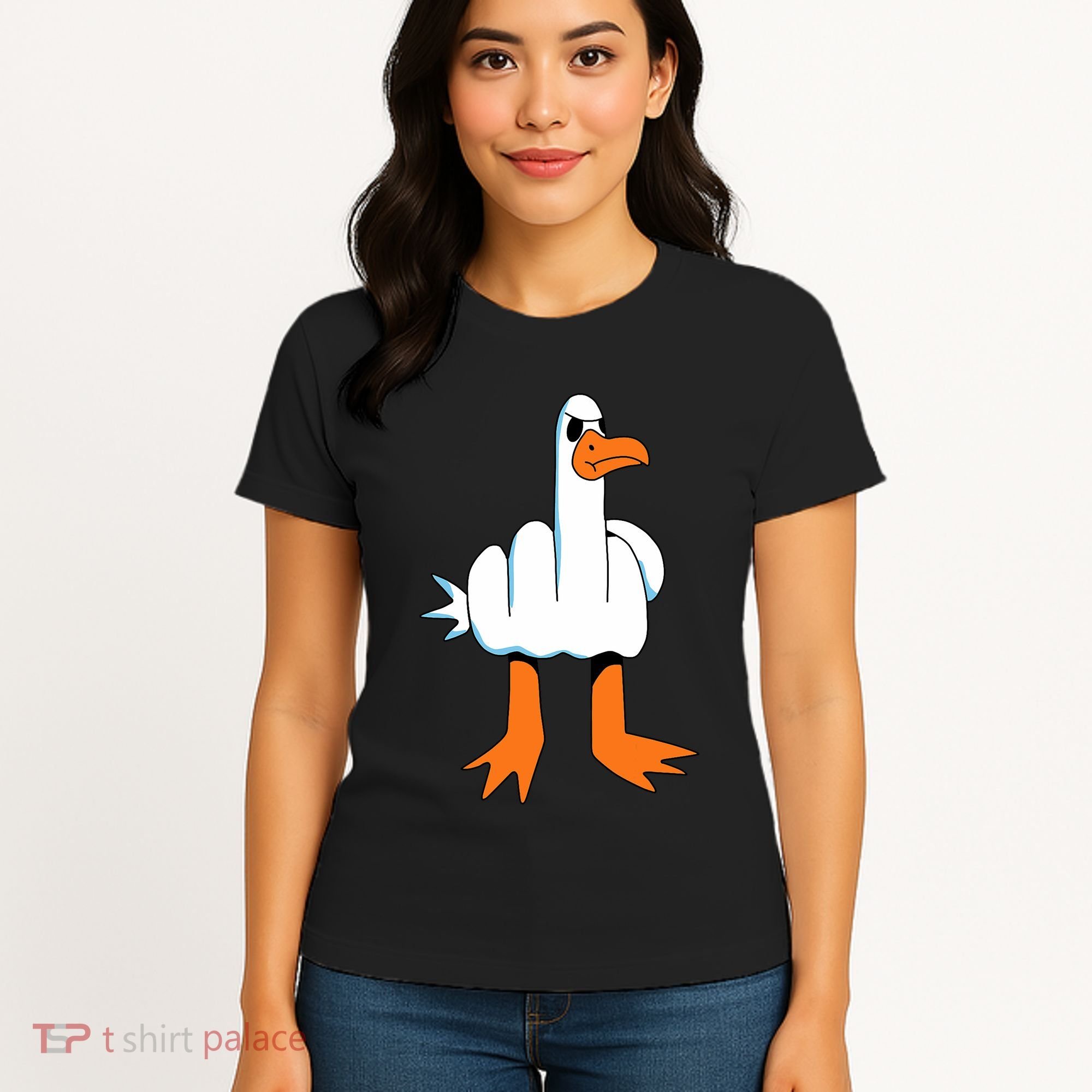 Funny Finger Of Disagree Swan Women's T-Shirt
