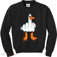 Funny Finger Of Disagree Swan Kids Sweatshirt thumb 0