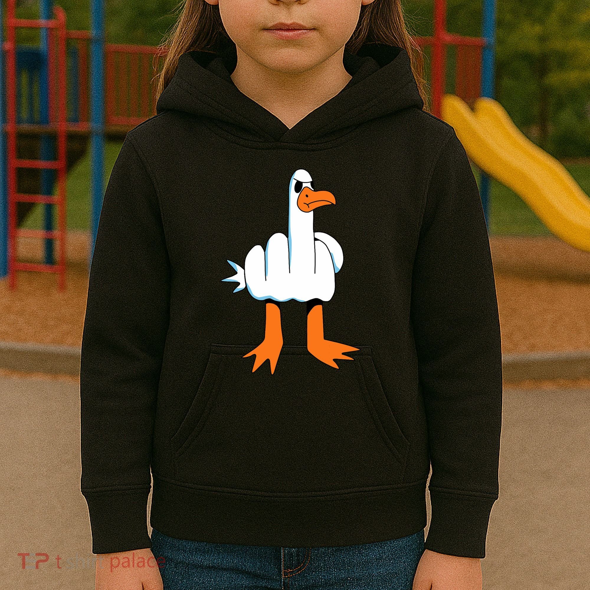 Funny Finger Of Disagree Swan Kids Hoodie