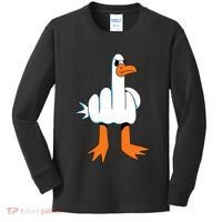 Funny Finger Of Disagree Swan Kids Long Sleeve Shirt thumb 0