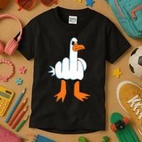 Funny Finger Of Disagree Swan Kids T-Shirt thumb 3