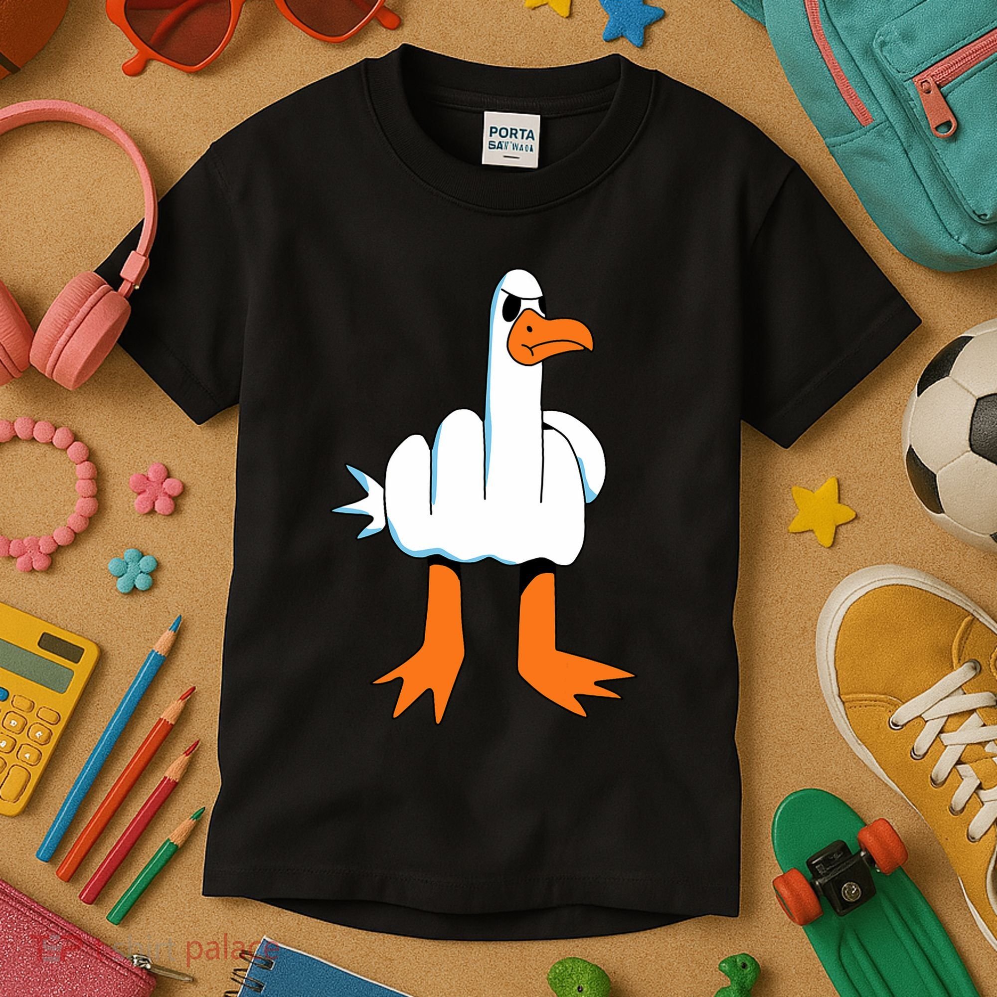 Funny Finger Of Disagree Swan Kids T-Shirt