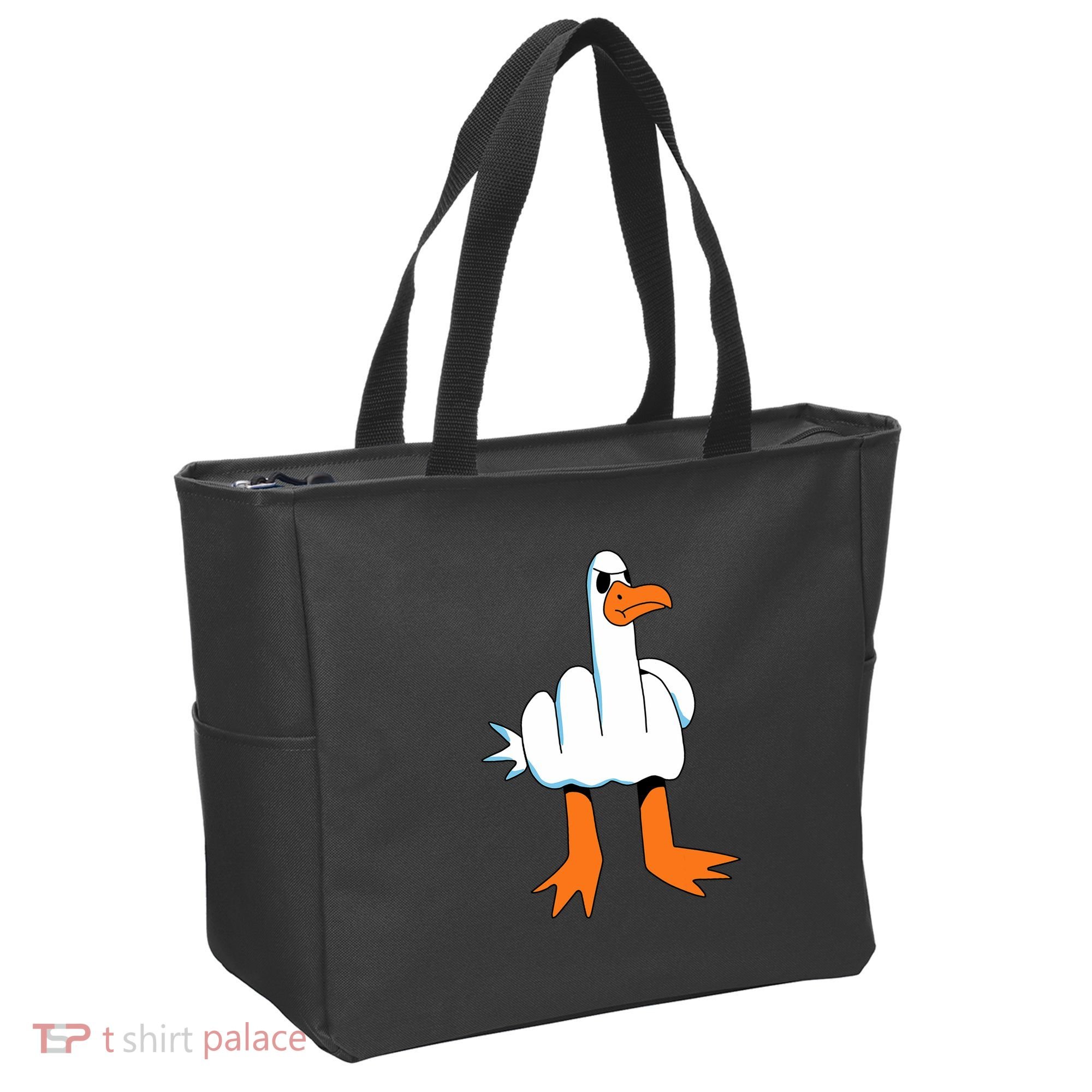 Funny Finger Of Disagree Swan Tote Bag