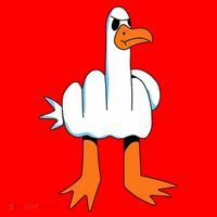 Funny Finger Of Disagree Swan Santa Hat thumb 1