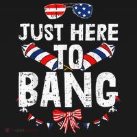 Funny Fourth Of July 4th Of July IM Just Here To Bang T-Shirt thumb 7