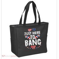 Funny Fourth Of July 4th Of July IM Just Here To Bang Tote Bag thumb 2
