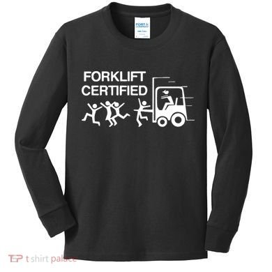 Funny Forklift Operator Forklift Certified Retro Vintage Kids Long Sleeve Shirt