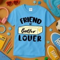 Funny Friend Of Butter Lover Matching Group Kids T-Shirt thumb 3