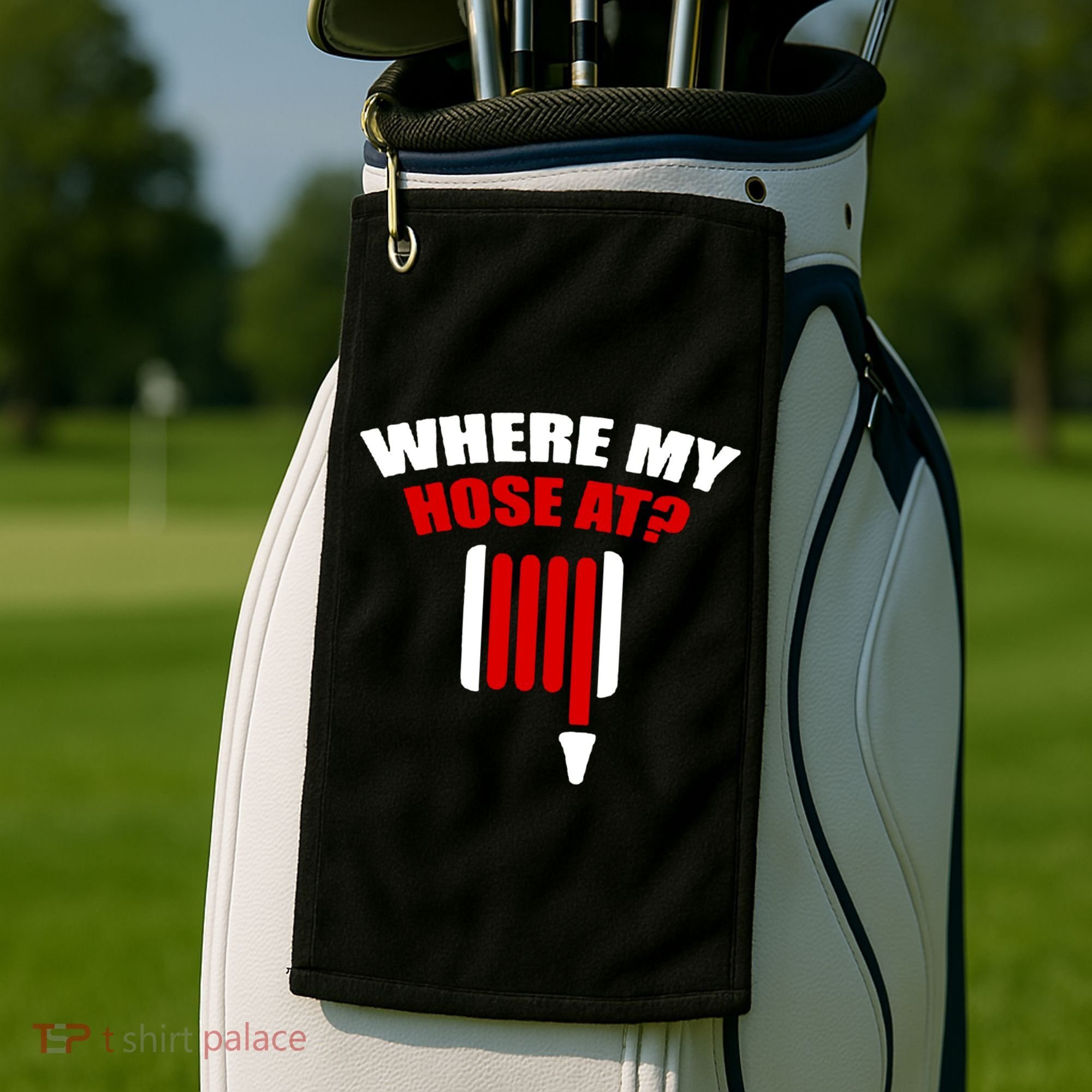 Funny Firefighter Plumber Where My Hose At Gift Golf Towel