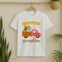 Farm Fresh Pumpkins Fall Vintage Truck T-Shirt thumb 2