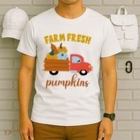 Farm Fresh Pumpkins Fall Vintage Truck T-Shirt thumb 6